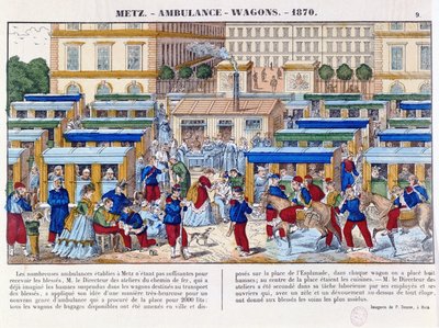 Ambulance train at Metz during the Franco-Prussian War of 1870 by French School